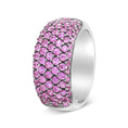 Load image into Gallery viewer, 18K White Gold and Black Rhodium Multi Row Pink Sapphire Classic Band Ring
