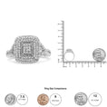 Load image into Gallery viewer, .925 Sterling Silver 1/2 Cttw Round-Cut Diamond Cluster Cushion Ring (I-J , I1-I2)
