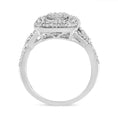 Load image into Gallery viewer, .925 Sterling Silver 1/2 Cttw Round-Cut Diamond Cluster Cushion Ring (I-J , I1-I2)
