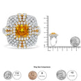 Load image into Gallery viewer, 18K White and Yellow Gold 2.15 Cttw Yellow Radiant Lab Grown Center Diamond Halo Framed Cocktail Ring (Yellow/G-H Color, VS1-VS2 Clarity)
