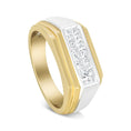 Load image into Gallery viewer, 14K Yellow and White Gold 1.00 Cttw Princess-Cut Diamond Modern Gent's Band (G-H Color, SI1-SI2 Clarity) - Size 10
