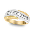 Load image into Gallery viewer, 14K Yellow and White Gold 1/2 Cttw Round-Cut Diamond Classic Gent's Band (H-I Color, I1 Clarity) - Size 10
