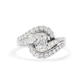 Load image into Gallery viewer, 14K White Gold 1.00 Cttw Round and Baguette cut Diamond Swirl Cocktail Ring (H-I Color, SI2-I1 Clarity)
