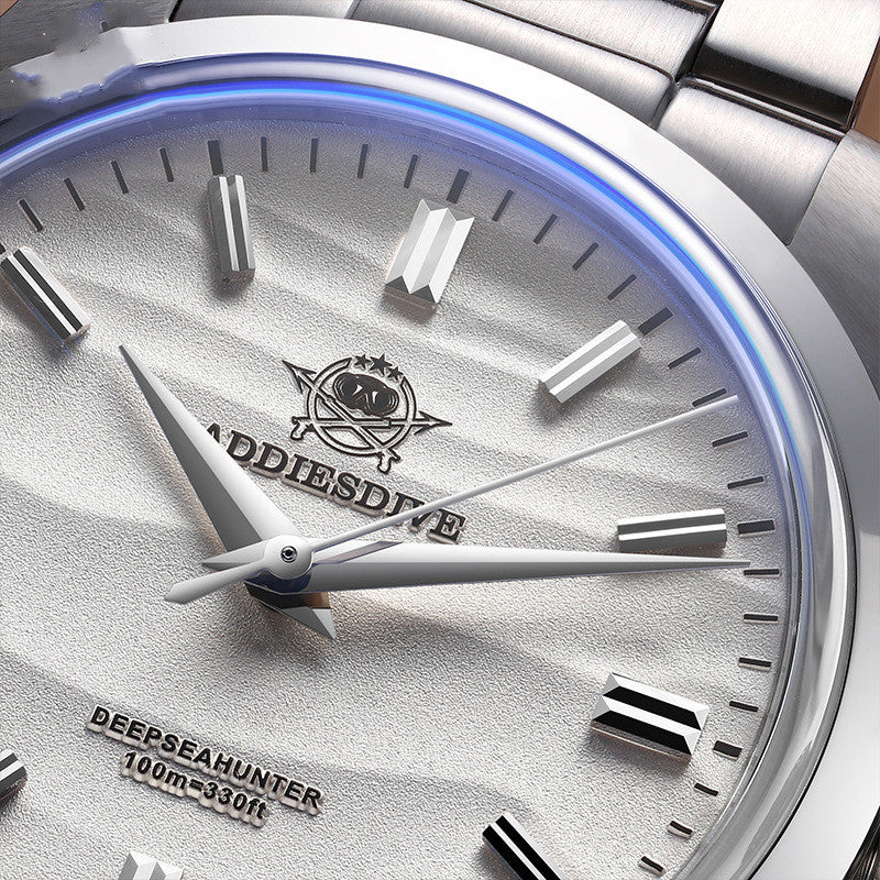 Clear Quartz Stainless Steel Mens Watch