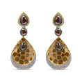 Load image into Gallery viewer, 14K White and Yellow Gold 16 1/4 Cttw Fancy Color Rose Cut Diamond Disc Drop Dangle Statement Earrings (Fancy Colors, I2-I3 Clarity)
