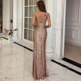 Load image into Gallery viewer, Royale Paris, Women V Neck Sequin Spaghetti Strap Maxi Dress Party Dress
