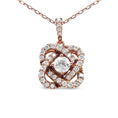 Load image into Gallery viewer, 14K Rose Gold 1.00 Cttw Diamond Criss Cross Infinite Swirl "18" Pendant Necklace (H-I Color, SI2-I1 Clarity)
