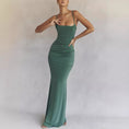 Load image into Gallery viewer, Fishbone Pleated Backless Fishtail Skirt Dress
