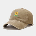 Load image into Gallery viewer, Washed-out Vintage SUNFLOWER Embroidered Peaked Cap Outdoor Travel
