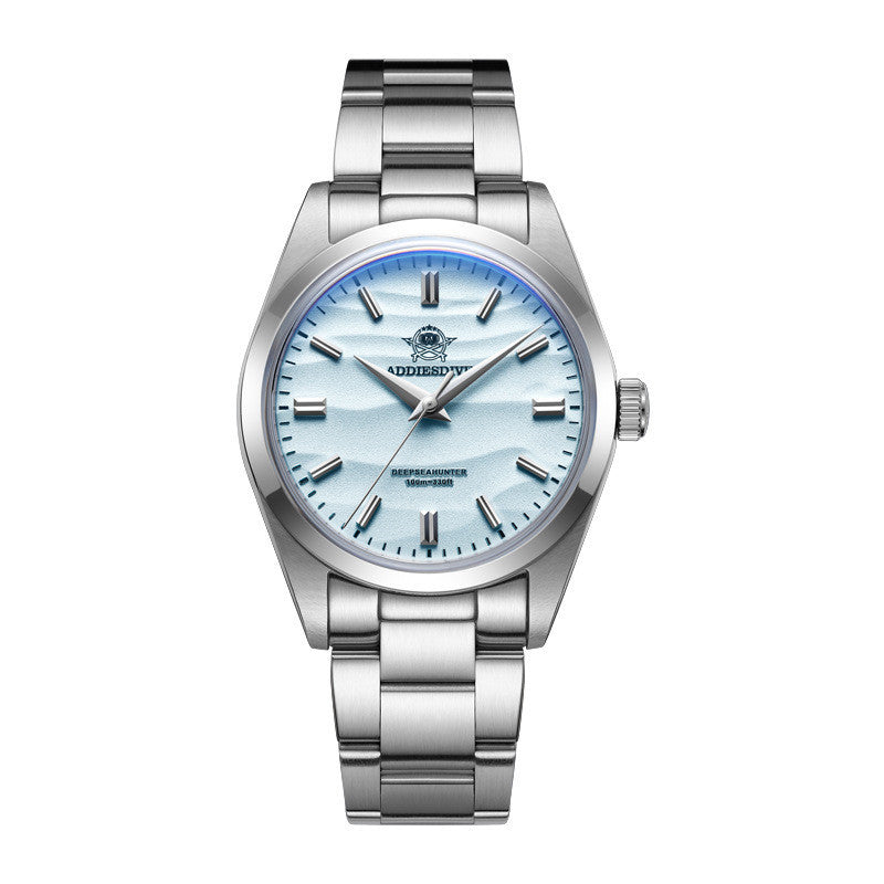 Clear Quartz Stainless Steel Mens Watch