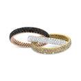 Load image into Gallery viewer, 18K Tri-Color Gold 3 5/8 Cttw Diamond Interlocking Stackable Band Ring Set (Champagne, Black, and F-G Color, VS1-VS2 Clarity)
