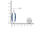 Load image into Gallery viewer, 18K White Gold 1.11 Cttw Blue Round Diamond and Blue Sapphire Openwork Oval Shaped Dangle Earrings (F-G Color, VS1-VS2 Clarity)
