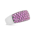 Load image into Gallery viewer, 18K White Gold and Black Rhodium Multi Row Pink Sapphire Classic Band Ring
