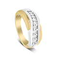 Load image into Gallery viewer, 14K Yellow and White Gold 1/2 Cttw Round-Cut Diamond Classic Gent's Band (H-I Color, I1 Clarity) - Size 10
