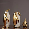 Load image into Gallery viewer, Gold White Penguin statue Home Decor
