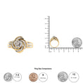 Load image into Gallery viewer, 10K Yellow Gold 1/2 Cttw Round and Baguette Diamond Flower Swirl Cocktail Ring (I-J Color, SI2-I1 Clarity)

