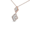 Load image into Gallery viewer, 14K Rose Gold 3/4 Cttw Round Diamond Double Quatrefoil Pendant 18" Necklace (H-I Color, I1-I2 Clarity)
