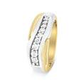 Load image into Gallery viewer, 14K Yellow and White Gold 1/2 Cttw Round-Cut Diamond Classic Gent's Band (H-I Color, I1 Clarity) - Size 10
