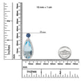 Load image into Gallery viewer, 18K White Gold 3/8 Cttw Pave Set Diamond and Sky Blue Topaz and Blue Sapphire Gemstone Floral Teardrop Halo 18" Pendant Necklace (G-H Color, SI2-I1 Clarity)
