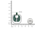 Load image into Gallery viewer, .925 Sterling Silver Green Enamel Pendant with 1/2 Cttw Diamond, Sapphire, and Tsavorite Openwork Statement 18" Pendant Necklace (F-G Color, VS1-VS2 Clarity)
