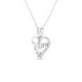 Load image into Gallery viewer, .925 Sterling Silver 1/4 Cttw Round Diamond "Mom" Openwork Heart Pendant 18" Necklace (I-J Color, I2-I3 Clarity)
